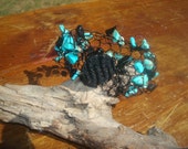 Turquoise and Obsidian Bracelet