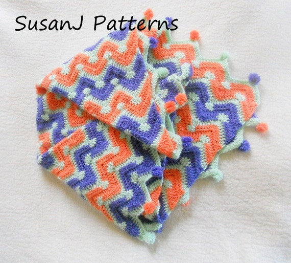 Crochet Pattern Baby Chevron Afghan