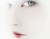 Ethereal Portrait, Woman Photography, Dreamy Photograph, Romantic Art, Pure White, Pale Pink