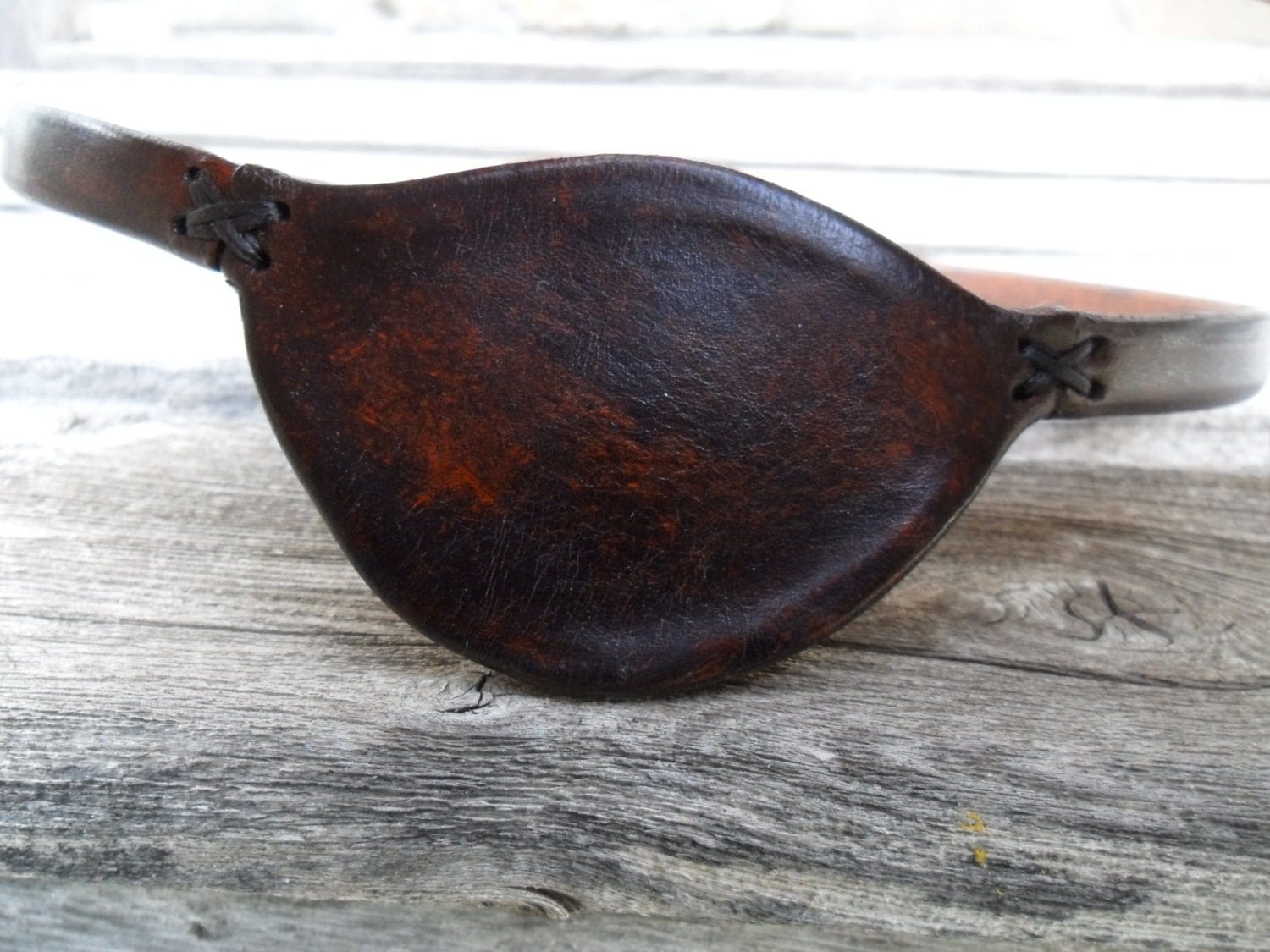 Wasteland Oddities Custom Leather Eye Patch Aged Brown Pirate