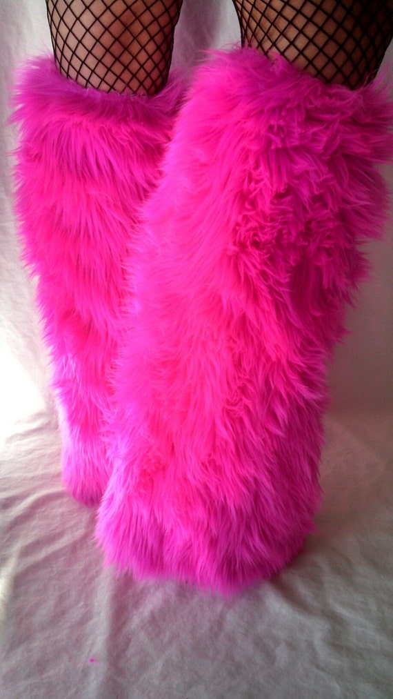 Items similar to Hot Pink Fuzzy Boot Covers on Etsy