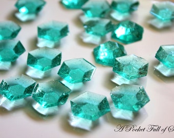 125 MINECRAFT Blue DIAMONDS Turquoise Teal Blue Edible Sugar Jewels ...