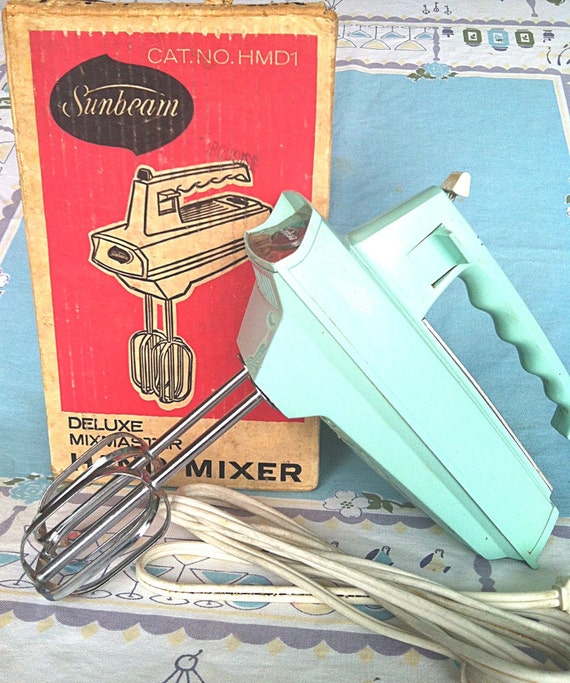 Items similar to Vintage 1950s Sunbeam Mixmaster Turquoise Aqua Hand