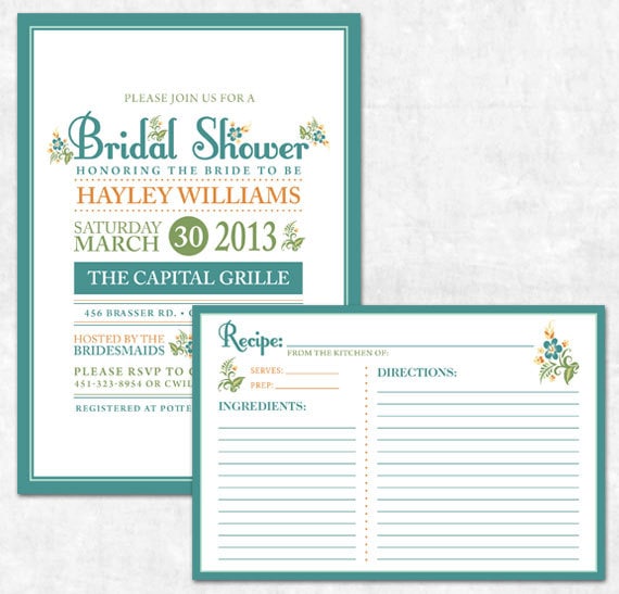 Bridal Shower Invitations With Recipe Cards 6