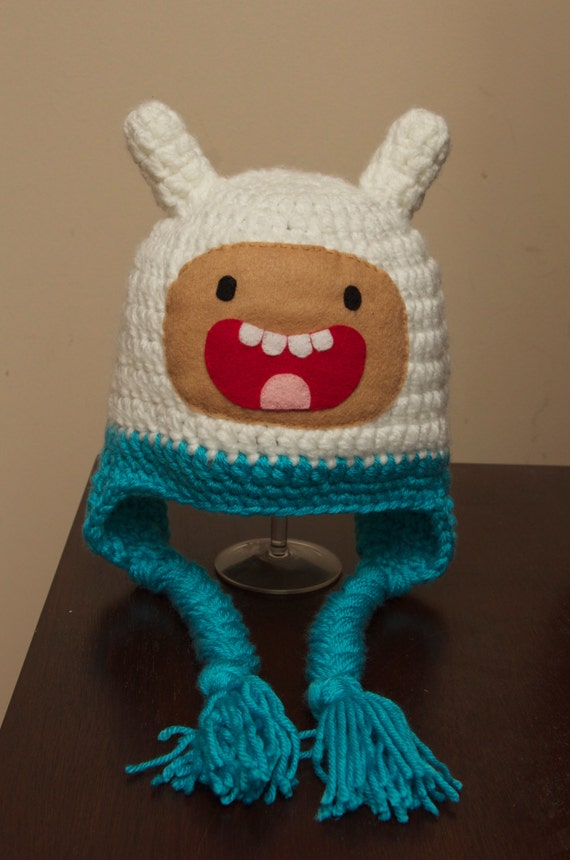 Items similar to Finn the Human from Adventure Time Crocheted Hat Made