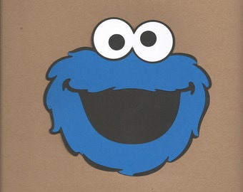 20- 2 inch tall Cookie Monster face Cricut Die Cut