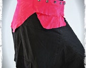 OFF SALE - 20 % Bali wood shop belt skirt in pink leather - amazone - trance - medieval - gypsy - tribal - fairy - punk