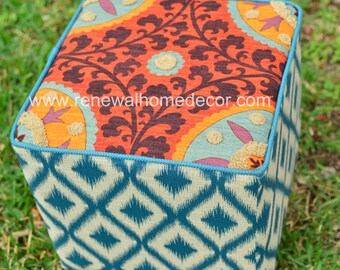 Custom Order - Upholstered Ottoman - "Fiesta Ottoman" - SOLD