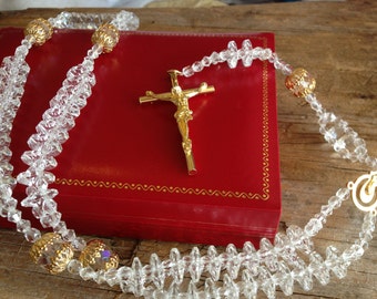 Catholic crystal Rosary/Rosario de crystal