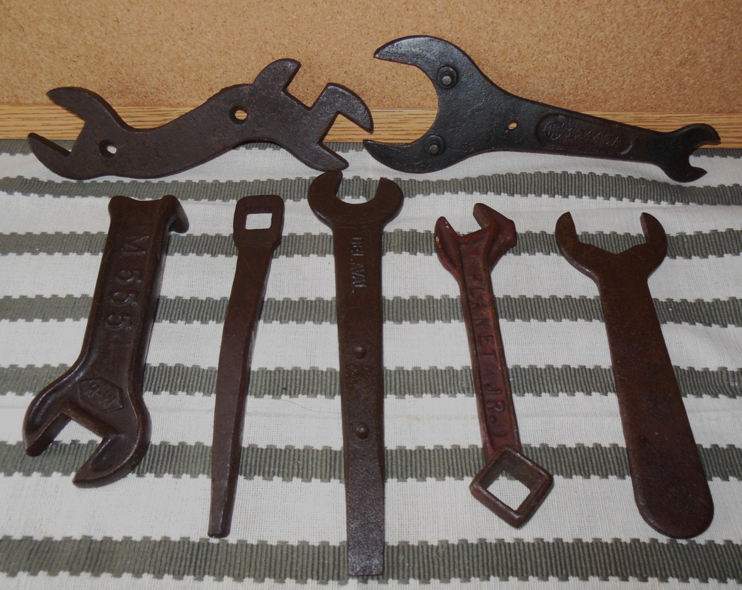 Vintage Collection of Old Iron Tools Wrenches by WinterberryFarms