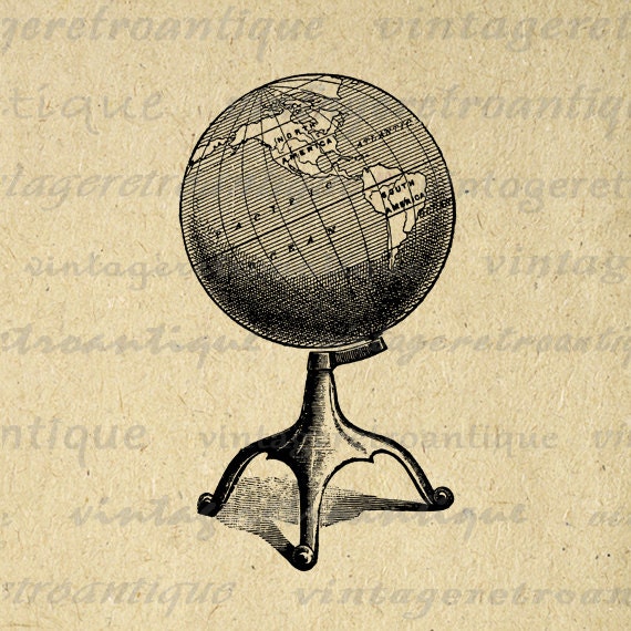 vintage globe clipart - photo #32