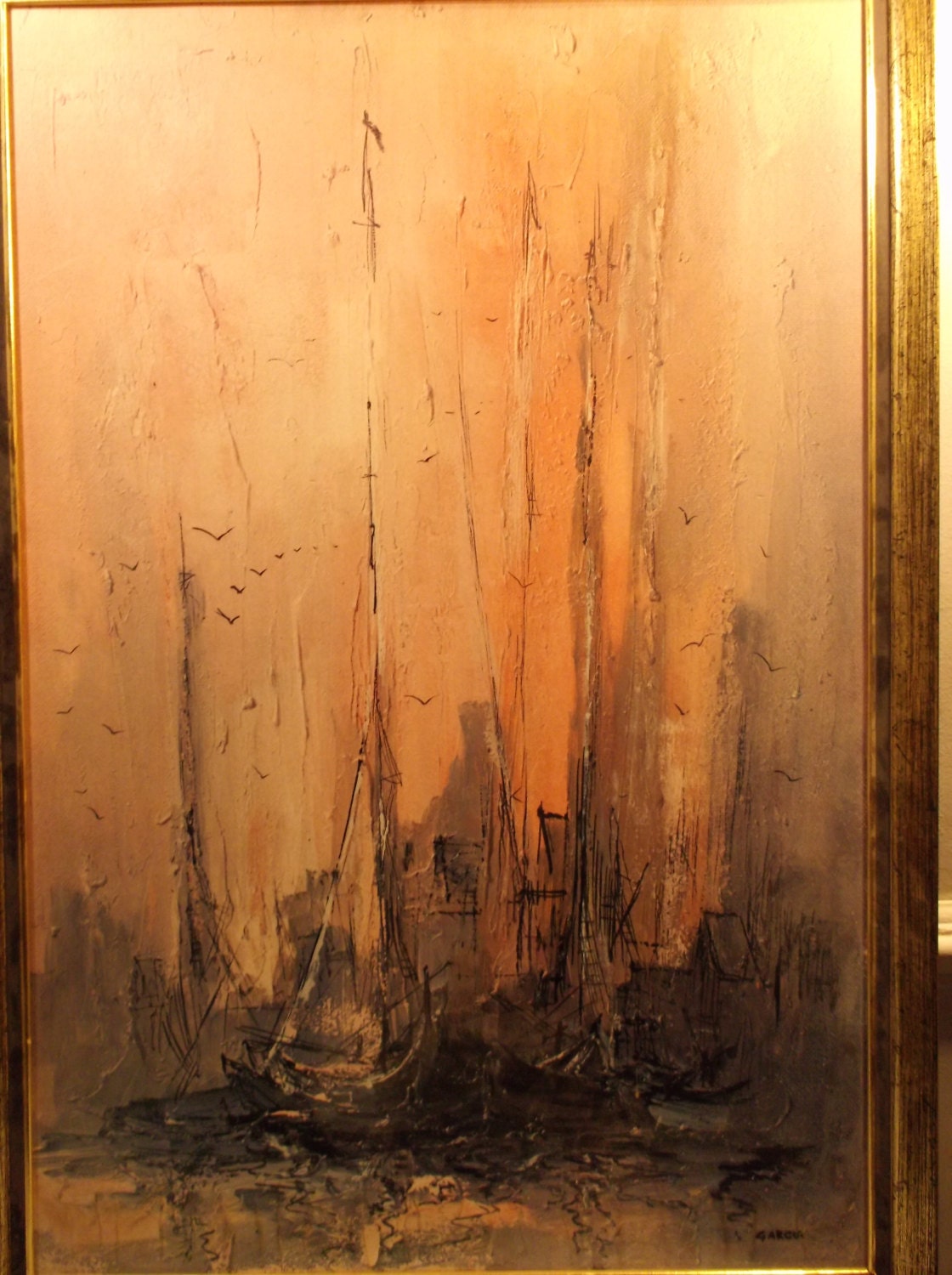 Danny Garcia Oil Painting Tall Masts. Framed reproduction or