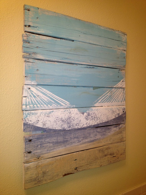 Items similar to Beach Decor Hammock on the Beach Reclaimed Wood 20" x 24" Wall Hanging on Etsy