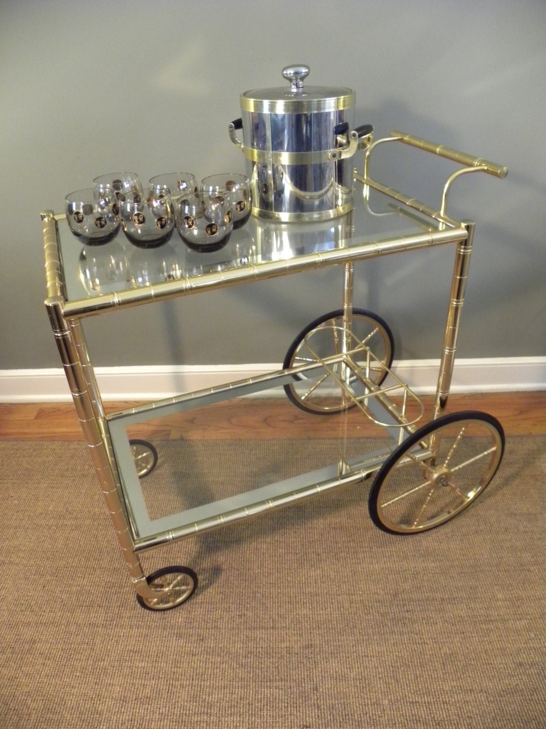 tea set and cart