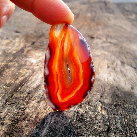 Dark Red Agate Slice Semiprecious stone Jewelry making