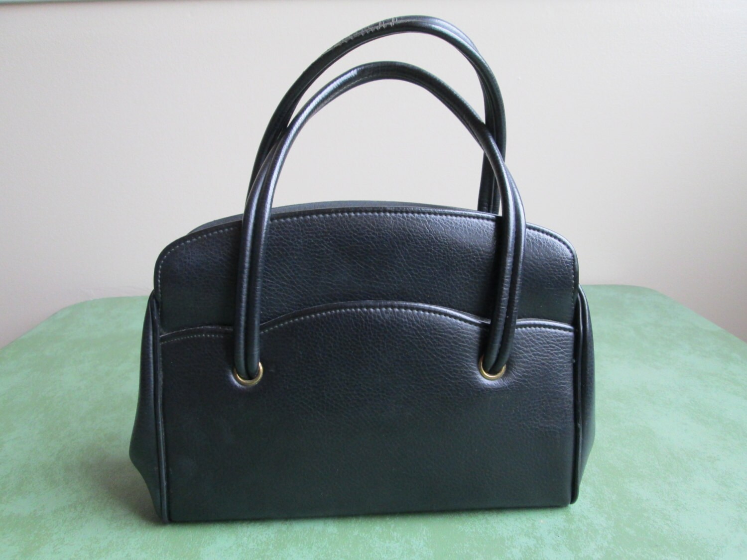 Multi Compartment Black Handbag