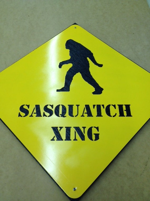 Items similar to Sasquatch crossing sign on Etsy