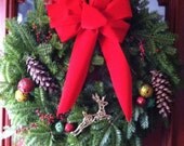 FRESH Maine Christmas Wreath, DOUBLE Sided Maine Wreath, Boxwood Wreath