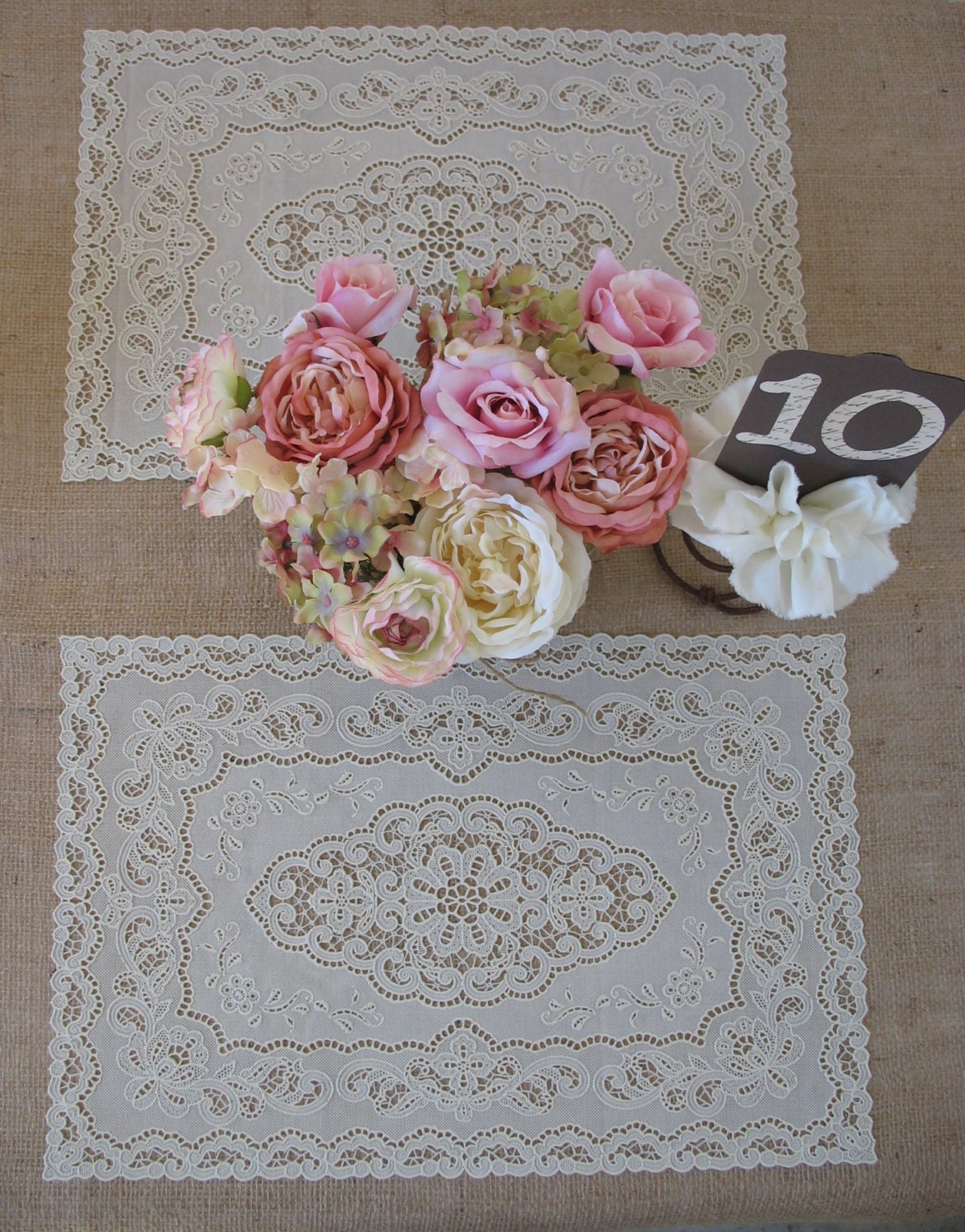 Vinyl Lace Doilies ONE DOZEN vinyl lace doilies Rustic