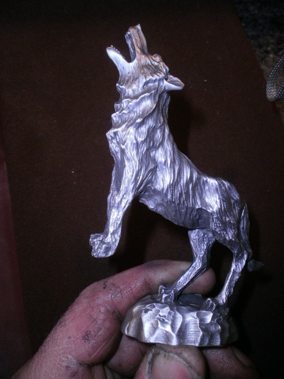 pewter wolf figurine