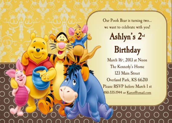 Pooh Invitations Template 6