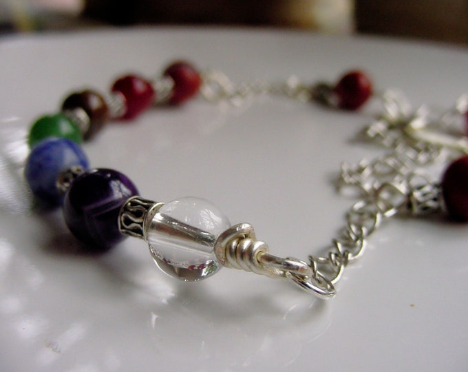 Chakra Necklace 7 Chakra Gemstones, Balance, Harmonize Energy Centers, Reiki Jewelry, Valentines Day Gift Idea,