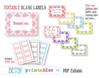 Chalkboard labels Editable labels or tags by BetsyPrintables