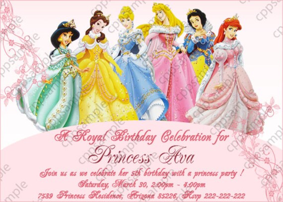Disney Princess Birthday Party Invitation by CreativePartyPixels
