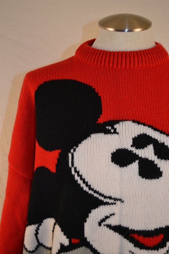 Sale Vintage 80's Oversized MICKEY MOUSE KNIT Sweater