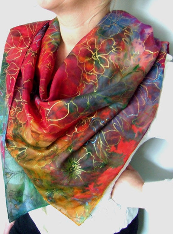 Items similar to SALE Silk Square Scarf 