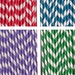 Striped paper straws beverages parties weddings red blue green or purple 48 ct