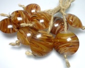 Lampwork.Glass bead handmade.Turtle.Beads brown,pink,white.