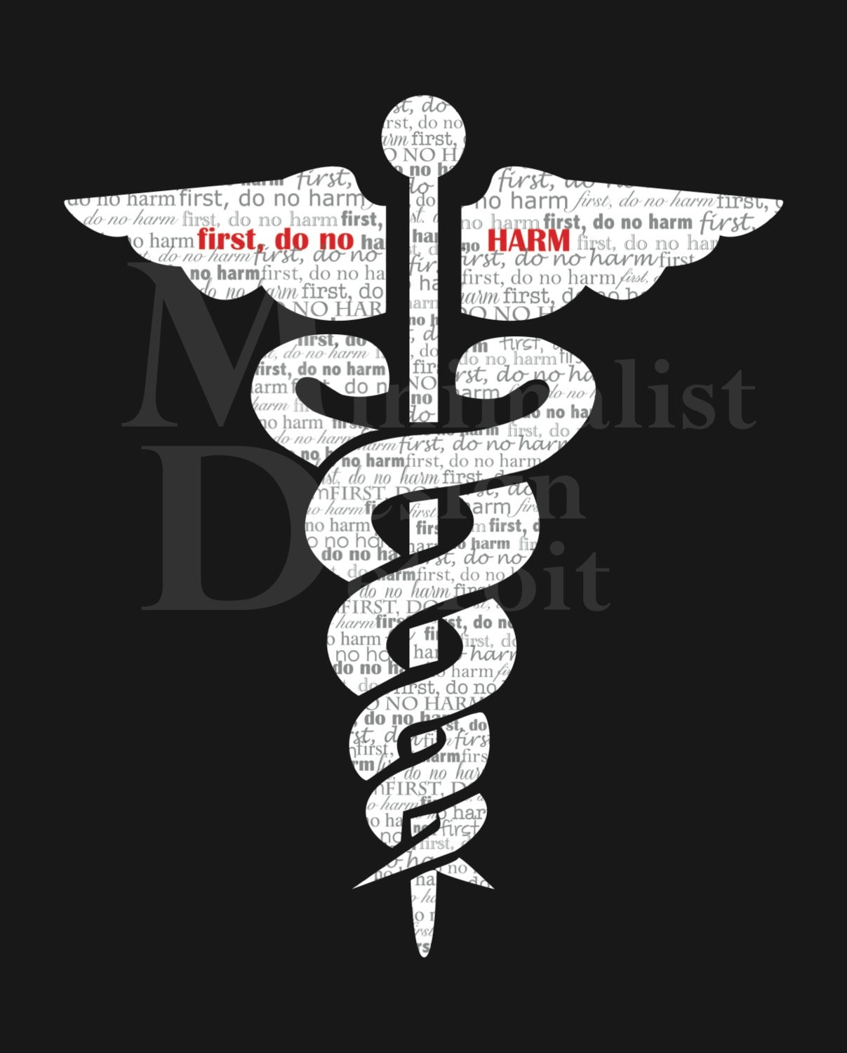 word cloud wedding no oath 8 word by caduceus harm Hippocratic cloud do first