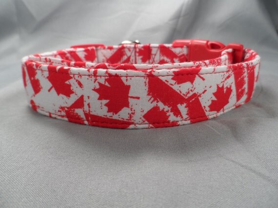 Canadian Flag Dog Collar by RescueMeCollars on Etsy