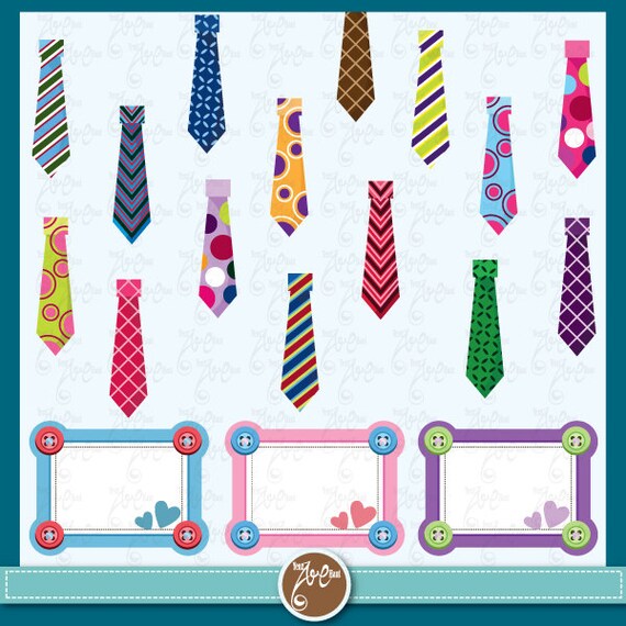 Ties Clipart Clip Art,"FATHER'S DAY" clipart, tie clipart, card clipart, father day, Invitations, Paper Craft Fdt001 Il_570xn
