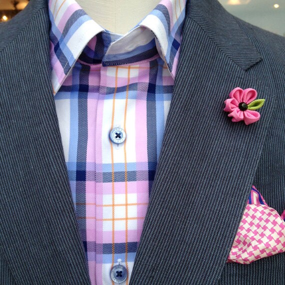 Mens Lapel Flower in Pixie Pink // Mens Boutonniere by HelloOliver