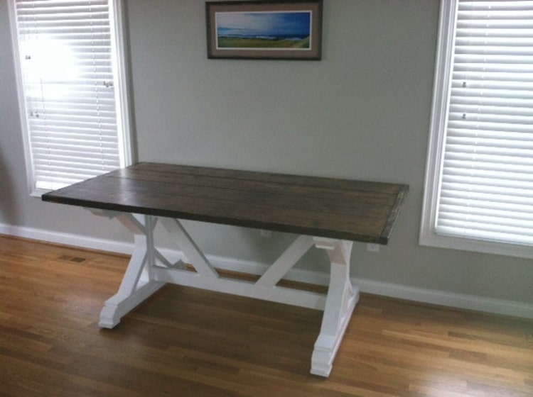 Rustic X Frame farmhouse table by SurfDustFurniture on Etsy
