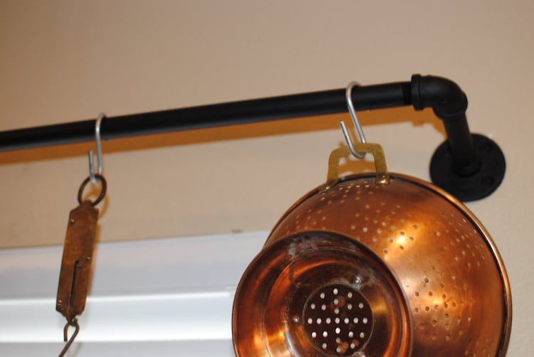 Industrial Pot Rack Plumbing Pipe Industrial Decor Kitchen