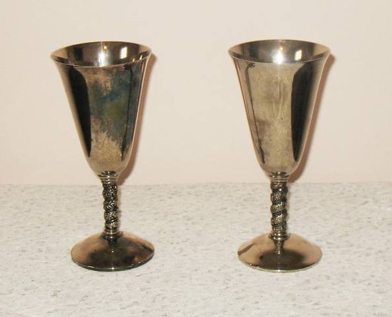 Silverplate wine goblets by Roma S. L. by SweetDiggs on Etsy