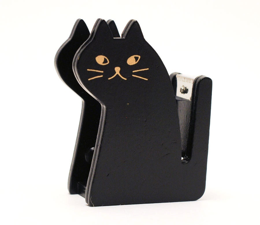 Cat Washi Tape Dispenser Black Cat Tape Holder Wooden Tape