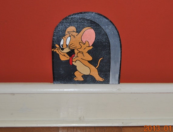 Items similar to Tom and Jerry JERRY Wall Hand Painted Decal Jerry in