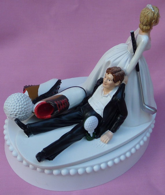 Wedding Cake Topper Golf Fan Golfing Groom Golfer Shoes Ball Wedding Cake Topper Golf Fan Golfing Groom Golfer Shoes Ball