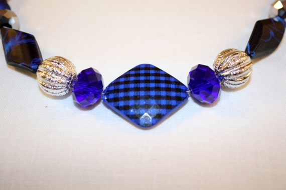 Sapphire & Silver beaded necklace