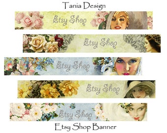 ETSY SHOP BANNERS - Multipurpose digital images - Printable Download - Digital Collage Sheets -