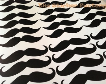 48 Mustache vinyl decal stickers in two designs