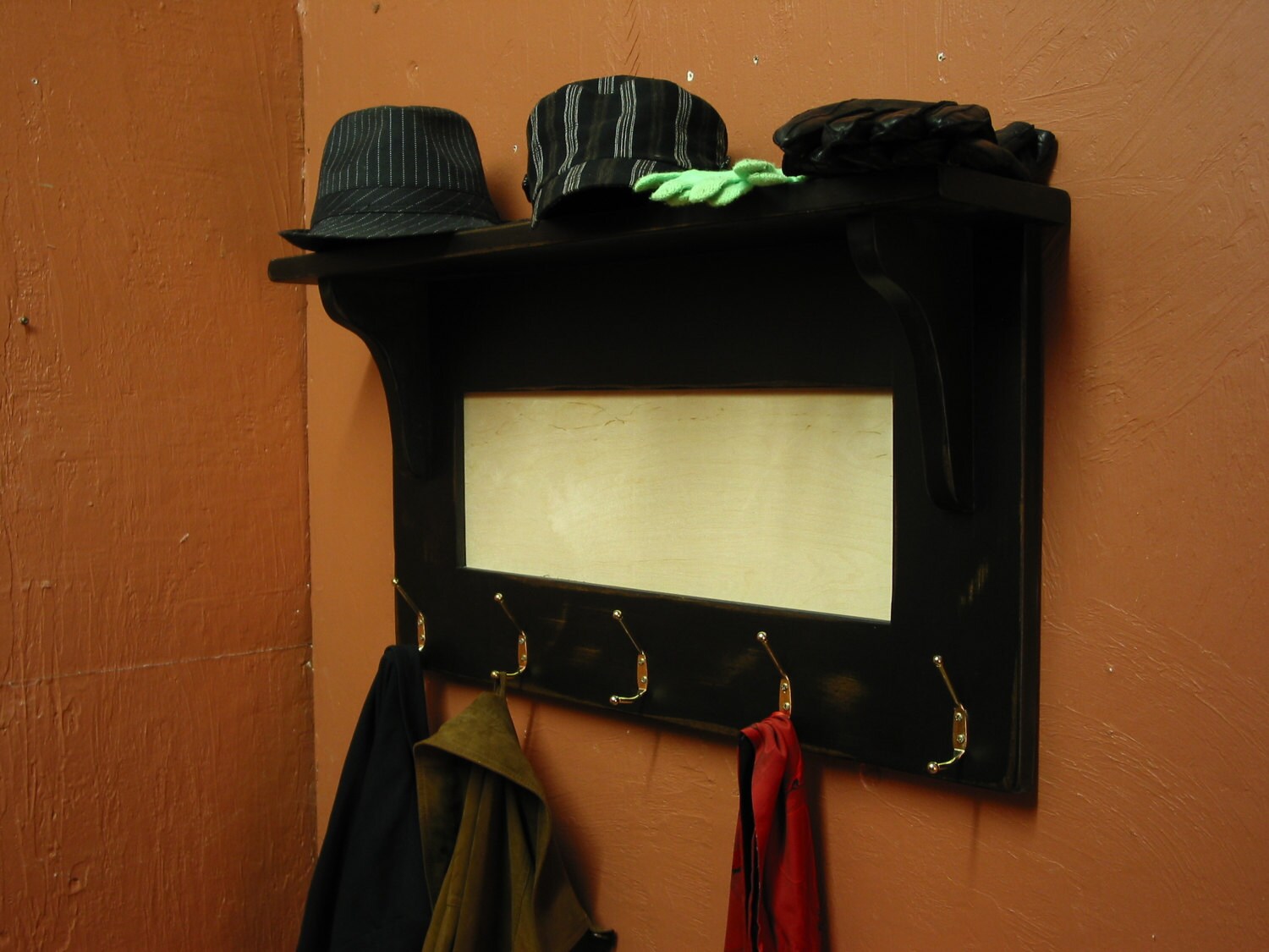 Listing for Mark / Coat Hanger with Mirror and Shelf / Black