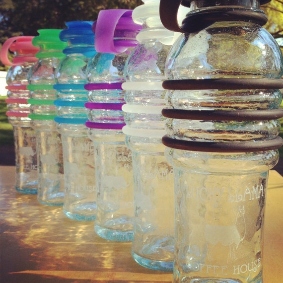 Items similar to Large Lucky Llama Recycled Glass Water Bottles on Etsy