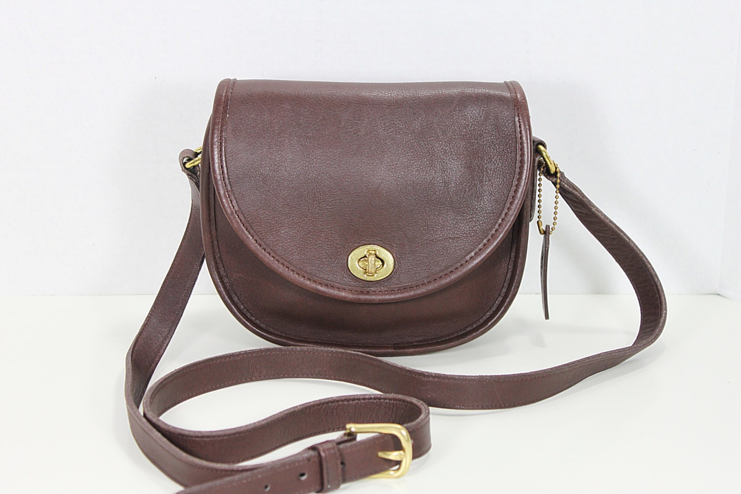 Vintage Coach Dark Brown Leather mini Shoulder Bag by MoloHouse
