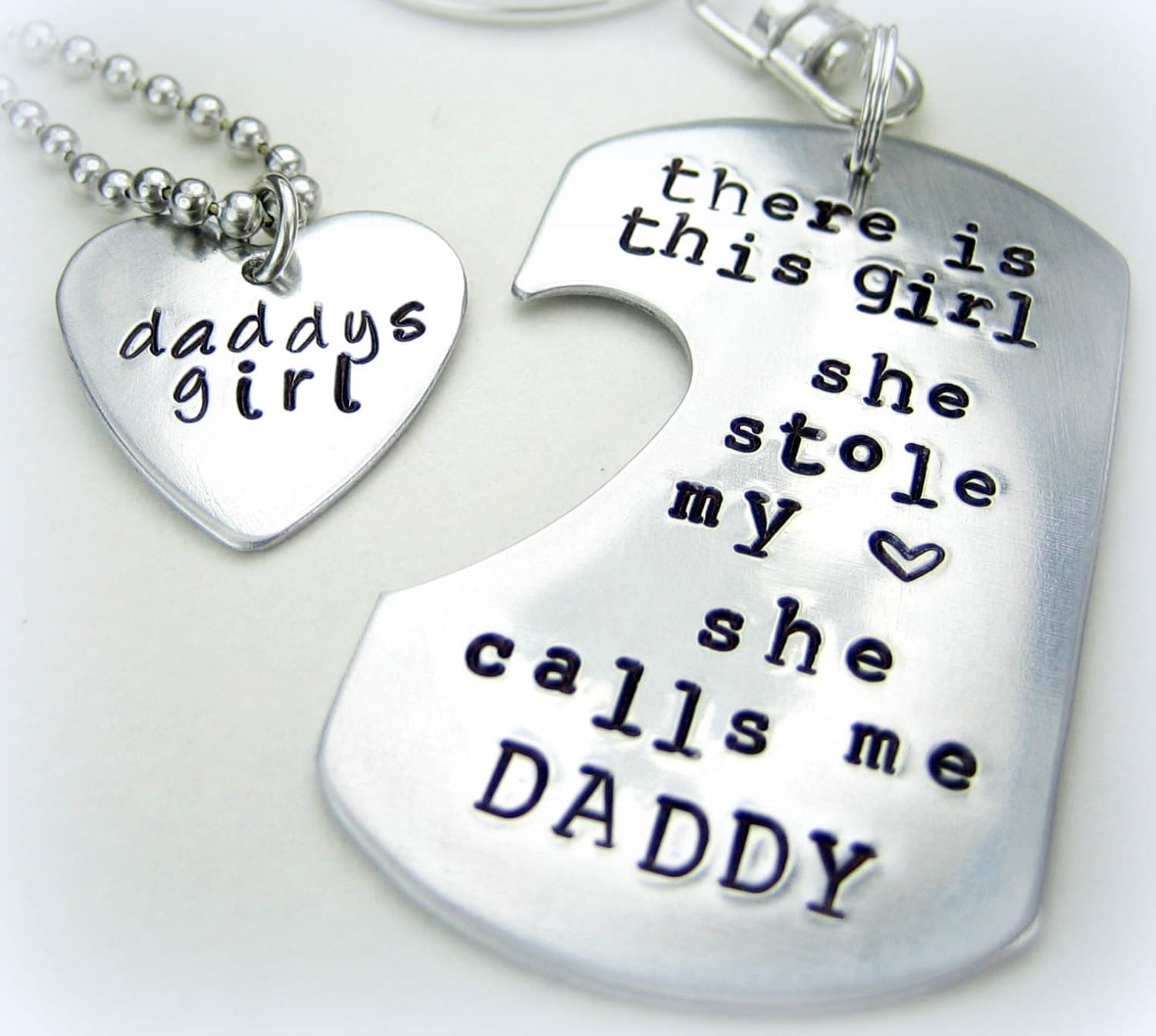 SALE 50 OFF Daddy daughter keychain necklace by