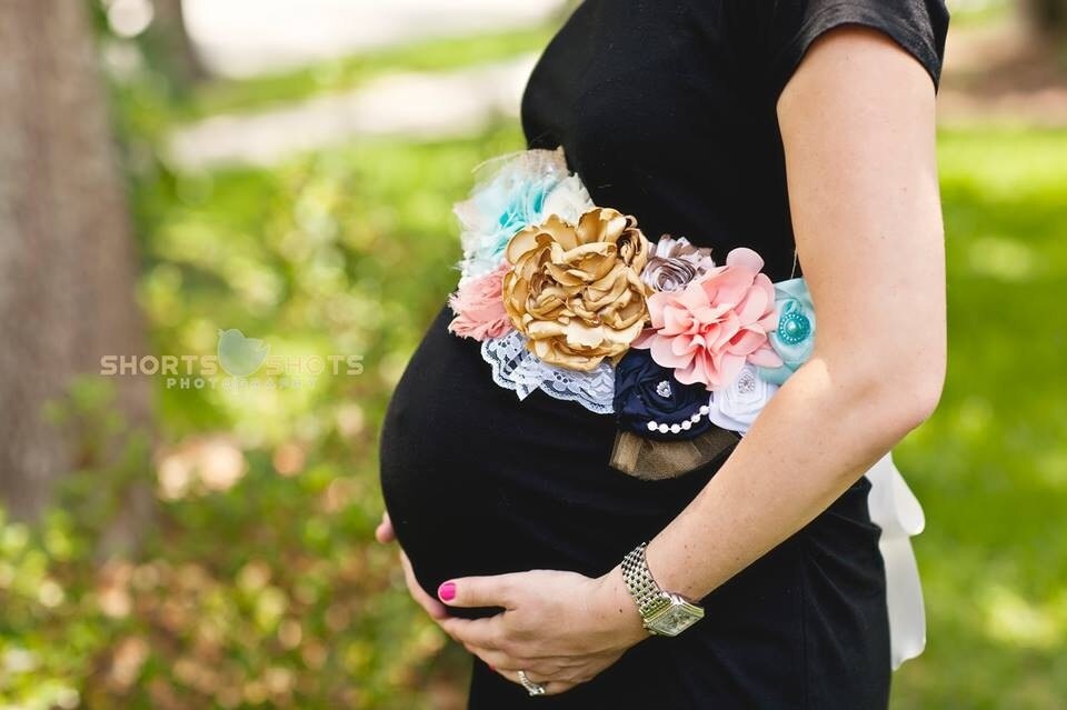 Floral Boutique Maternity Sash and Pregnancy Photography Prop